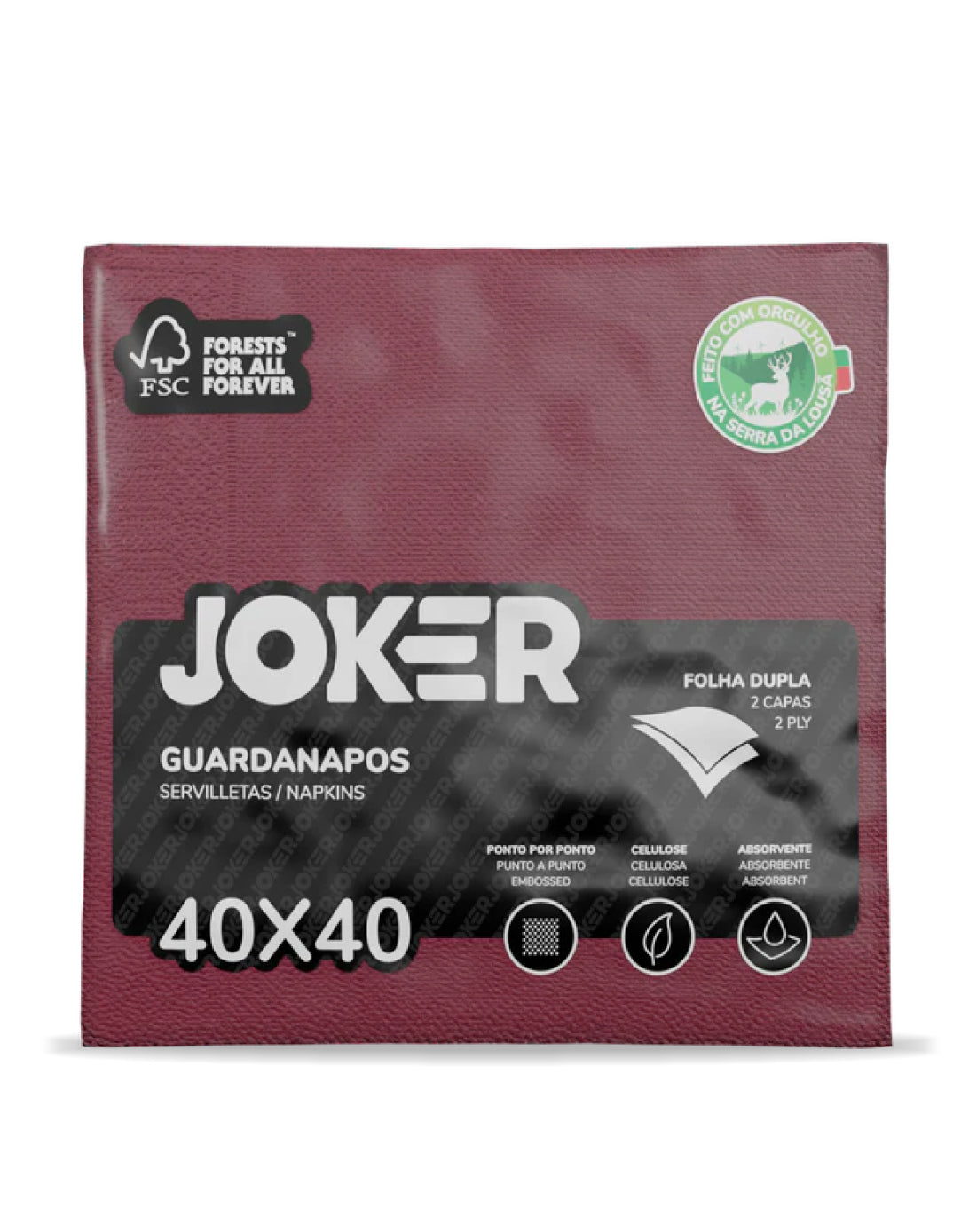Joker Servilleta 40 x 40 cms Color Burdeo 50 unid - Puntolimpieza